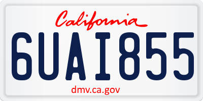 CA license plate 6UAI855