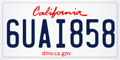 CA license plate 6UAI858