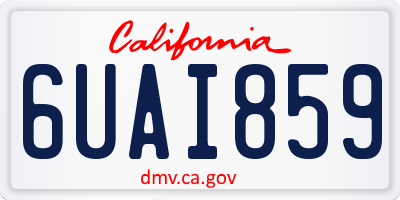 CA license plate 6UAI859