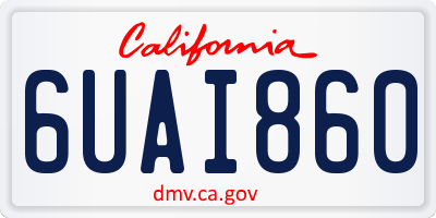 CA license plate 6UAI860