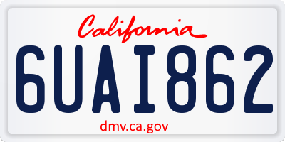 CA license plate 6UAI862