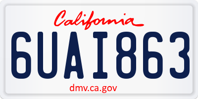 CA license plate 6UAI863