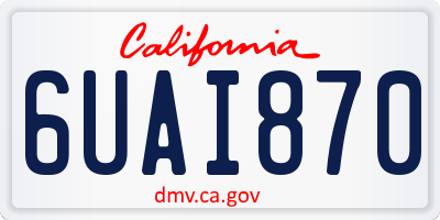 CA license plate 6UAI870