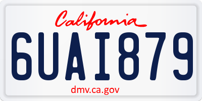 CA license plate 6UAI879
