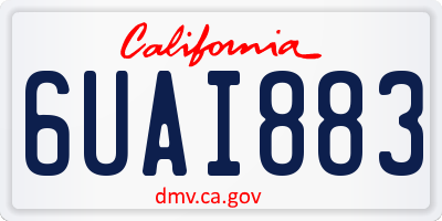 CA license plate 6UAI883