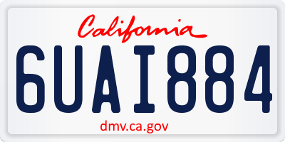 CA license plate 6UAI884
