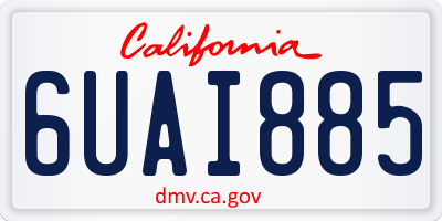 CA license plate 6UAI885
