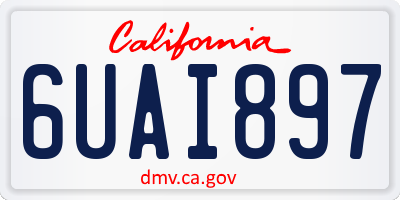 CA license plate 6UAI897