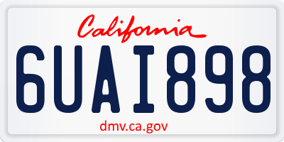 CA license plate 6UAI898