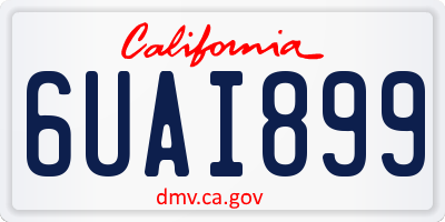 CA license plate 6UAI899