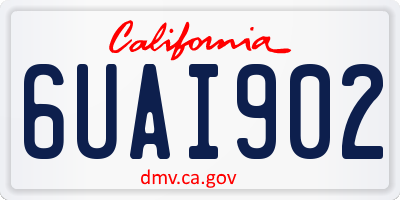 CA license plate 6UAI902