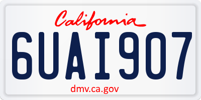 CA license plate 6UAI907