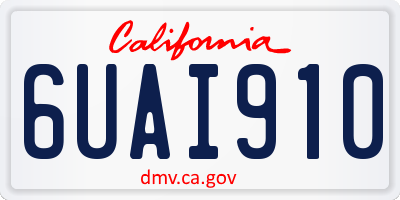 CA license plate 6UAI910