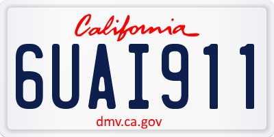 CA license plate 6UAI911