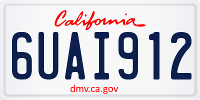 CA license plate 6UAI912