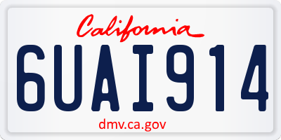 CA license plate 6UAI914