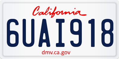 CA license plate 6UAI918