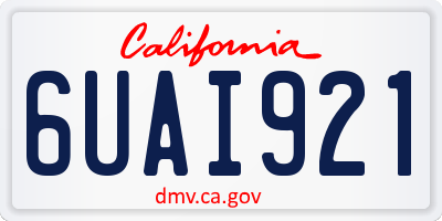 CA license plate 6UAI921