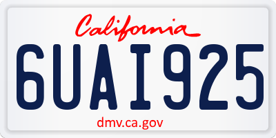 CA license plate 6UAI925