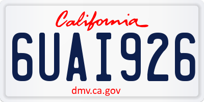 CA license plate 6UAI926