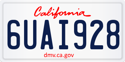 CA license plate 6UAI928