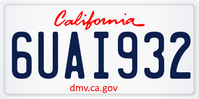 CA license plate 6UAI932