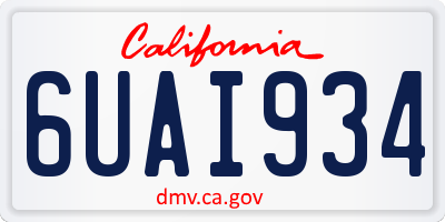 CA license plate 6UAI934