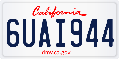 CA license plate 6UAI944