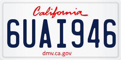 CA license plate 6UAI946