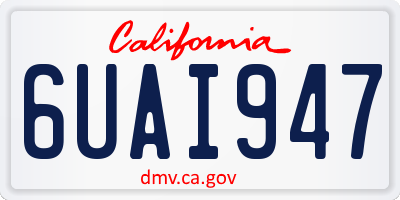 CA license plate 6UAI947
