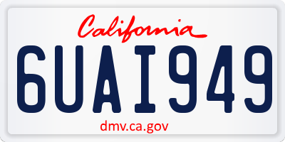 CA license plate 6UAI949
