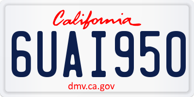 CA license plate 6UAI950