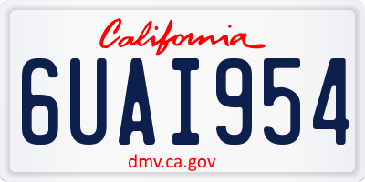 CA license plate 6UAI954