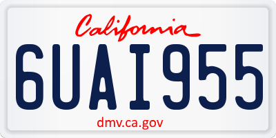 CA license plate 6UAI955