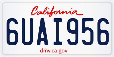CA license plate 6UAI956