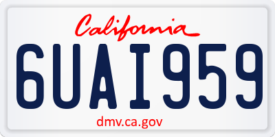 CA license plate 6UAI959