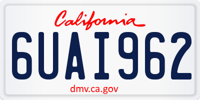 CA license plate 6UAI962