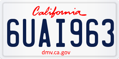 CA license plate 6UAI963