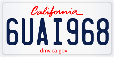 CA license plate 6UAI968