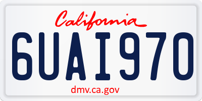 CA license plate 6UAI970