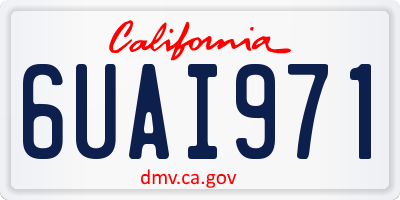 CA license plate 6UAI971