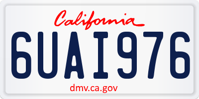 CA license plate 6UAI976