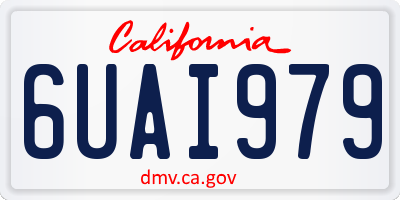 CA license plate 6UAI979
