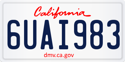CA license plate 6UAI983