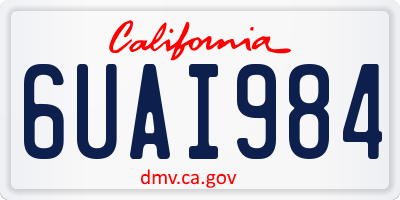CA license plate 6UAI984