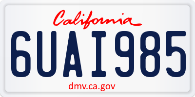 CA license plate 6UAI985