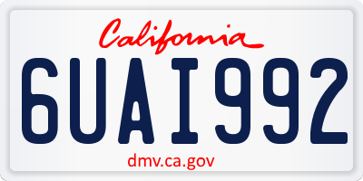 CA license plate 6UAI992