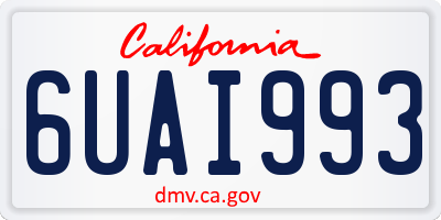CA license plate 6UAI993