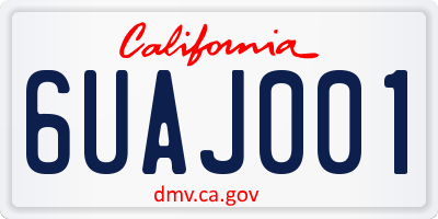 CA license plate 6UAJ001