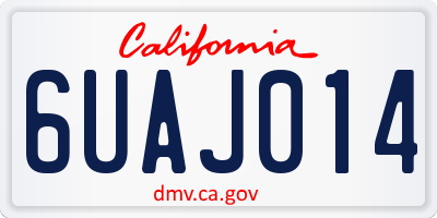 CA license plate 6UAJ014